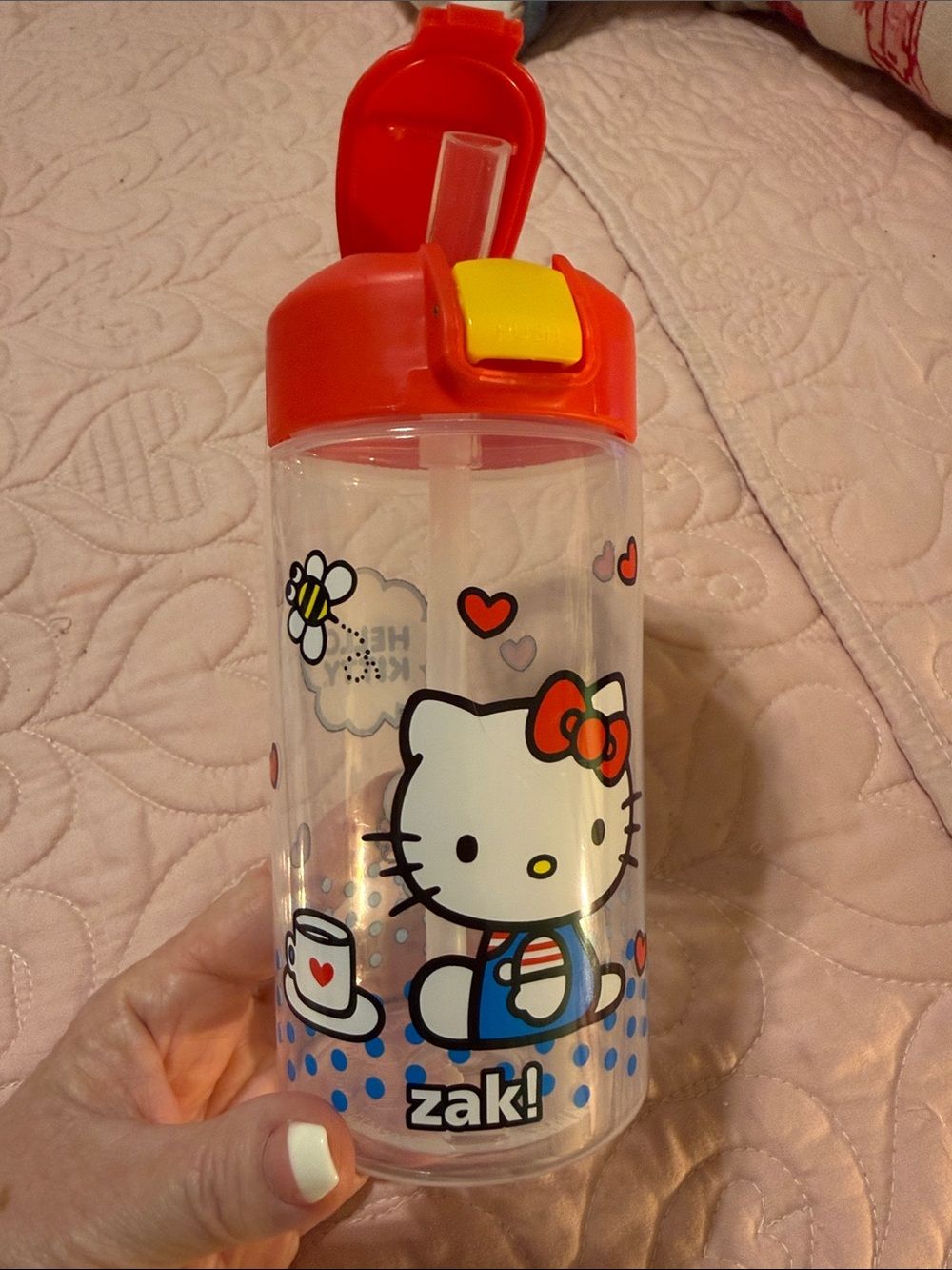 Hello Kitty Red Kids Straw Bottle by